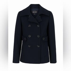 Nine West Navy Blue Pea Coat